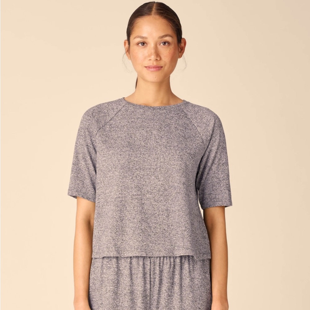 Eileen Fisher Cotton Hemp Crewneck Top, M